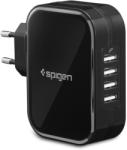 Spigen Incarcator Retea Priza, Spigen F401, 4 port-uri USB pana la 2.4A, Negru