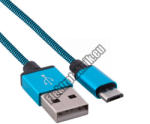  E252BL Harisnyázott microUSB kábel