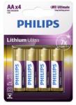 Philips Baterie lithium ultra LR6 AA blister 4 buc Philips (PH-FR6LB4A/10) - electrostate Baterii de unica folosinta