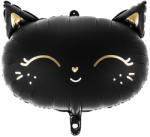 PartyDeco S. r. o Fólia lufi, fekete, Cica fej, 48x36 cm
