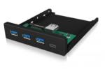 RaidSonic Front Panel Raidsonic IcyBox, 4x USB 3.0, 1x USB-C, Black (IB-HUB1418-i3)
