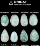  Pandantiv Larimar cu Gaura Oval - Picatura - 22-46 x 16-5-7 mm - 1 Buc