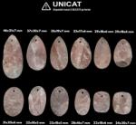  Pandantiv Cuart Roz Druzy cu Gaura Oval - Picatura - Patrat - 22-46 x 16-5-7 mm - 1 Buc