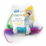 EBI Играчка за котки Pet Brands Sheep & Feather - играчка с вълна, пера, звънче и котешка трева 4cm x 15cm x 13cm - Pet Brands Англия CPCT841