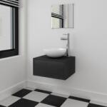 vidaXL Set mobilier baie 4 piese cu chiuvetă și robinet incluse, Negru (273685) - vidaxl