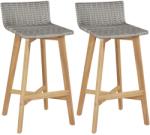vidaXL Scaune de bar, 2 buc. , lemn masiv de acacia (44229)