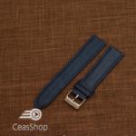  Curea piele de soparla captusita cu finisaj mat albastră navy 18mm - 47947