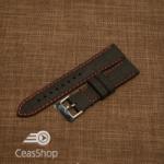  Curea silicon model crocodil neagră cusătură roșie 18mm - 45899