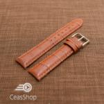  Curea piele vitel, model crocodil castaniu, captusita, lucioasa 18mm - 34833