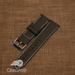  Curea silicon model crocodil neagră cusătură albă 22mm - 45905