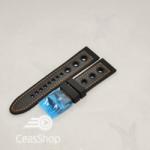  Curea silicon sport GRAND PRIX neagra cusaturi portocalii 24mm - 38141