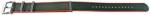  Curea NATO verde inchis cu margine rosie 22mm - 54084