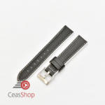  Curea hibrid silicon si piele fibra carbon neagra cu alb 20mm - 4005820 - ceas-shop