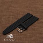  Curea silicon neagră cu dungi 22mm - 47982