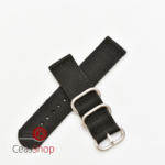  Curea din tesatura de nylon neagra catarame zulu 20mm - 4080120 - ceas-shop