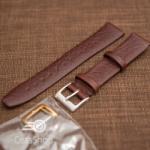  Curea piele bufalo, plată fără, cusatură maro inchis 16mm - 40077