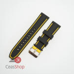  Curea silicon doua culori neagra cu galben 20mm- 51580