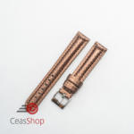  Curea piele tip fibra carbon maro, cusătură maro, căptușită 24mm - 374242