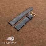  Curea piele vitel plata model crocodil Elegance albastra (Navy) 20mm - 34519