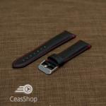  Curea piele vitel model crocodil cusaturi rosii 20mm- 38077