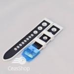  Curea silicon sport GRAND PRIX alba cu negru 20mm - 38169