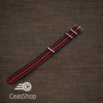  Curea NATO negru cu rosu 24mm - 37058