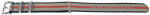  Curea NATO multicolora negru/gri/roșu 20mm -54089