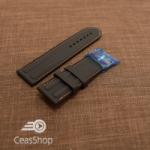  Curea silicon neagra cu cusaturi portocalii 26mm - 38248