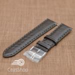  Curea piele Napoli captusita neagra 20mm - 19713