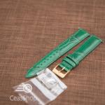  Curea model crocodil captusita verde finisaj lucios 18mm - 46376