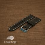 Curea silicon neagră cusături albe 22mm - 42309