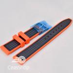  Curea silicon sport fibra carbon portocalie cu negru 24mm - 38125