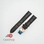  Curea piele vitel captusita negră deployant rose gold 18 mm - ceas-shop
