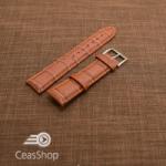  Curea piele vitel, model crocodil castaniu, captusita, lucioasa 20mm - 34835
