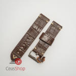  Curea piele maro închis model crocodil vintage QR 24mm - 4030224 - ceas-shop