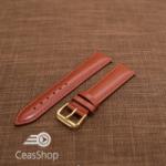  Curea piele vitel maro deschis lucioasa cu catarama aurie 20mm - 20423
