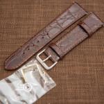  Curea piele vitel plata model crocodil Elegance maro 20mm - 34478