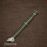  Curea NATO negru cu galben 22mm - 37053