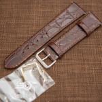  Curea piele vitel plata model crocodil Elegance maro 14mm - 34473
