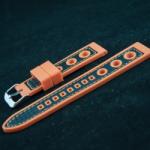  Curea silicon sport GRAND PRIX portocalie cu negru 22mm - 38163