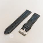  Curea model olimpic neagra cu albastru 22mm - 51557