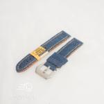  Curea piele si jeans albastra 24mm - 3902416