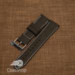  Curea silicon model crocodil neagră cusătură albă 24mm - 45906