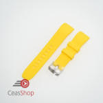  Curea silicon galbenă capat curbat 22mm - 57211 - ceas-shop