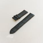  Curea piele vitel captusita neagra, cusaturi negre 18 mm pentru deployant