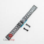  Bratara neagra deployant capat drept si curbat 18mm - ceas-shop