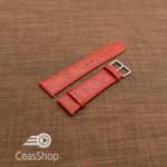  Curea piele vitel plata model crocodil Elegance rosie 18mm - 34496