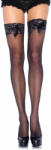 Leg Avenue Sheer Thigh Highs Lace Top, black, Marime Universala