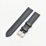  Curea hibrid silicon si piele fibra carbon neagra cu albastru 20mm - 4005220 - cureaceas