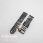  Curea piele neagră model crocodil vintage QR 24mm - 4030124 - cureaceas